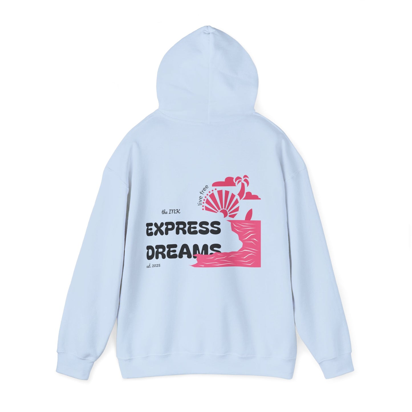 THE DREAMS COLLECTION HOODIE IN LIGHT PINK AND BLUE